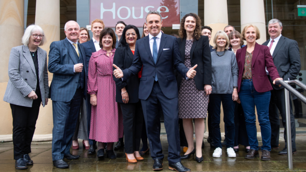 MSPs MPs Spokespeople outside Town House Hamilton